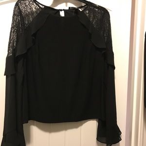 Black flare sleeve WHBM top